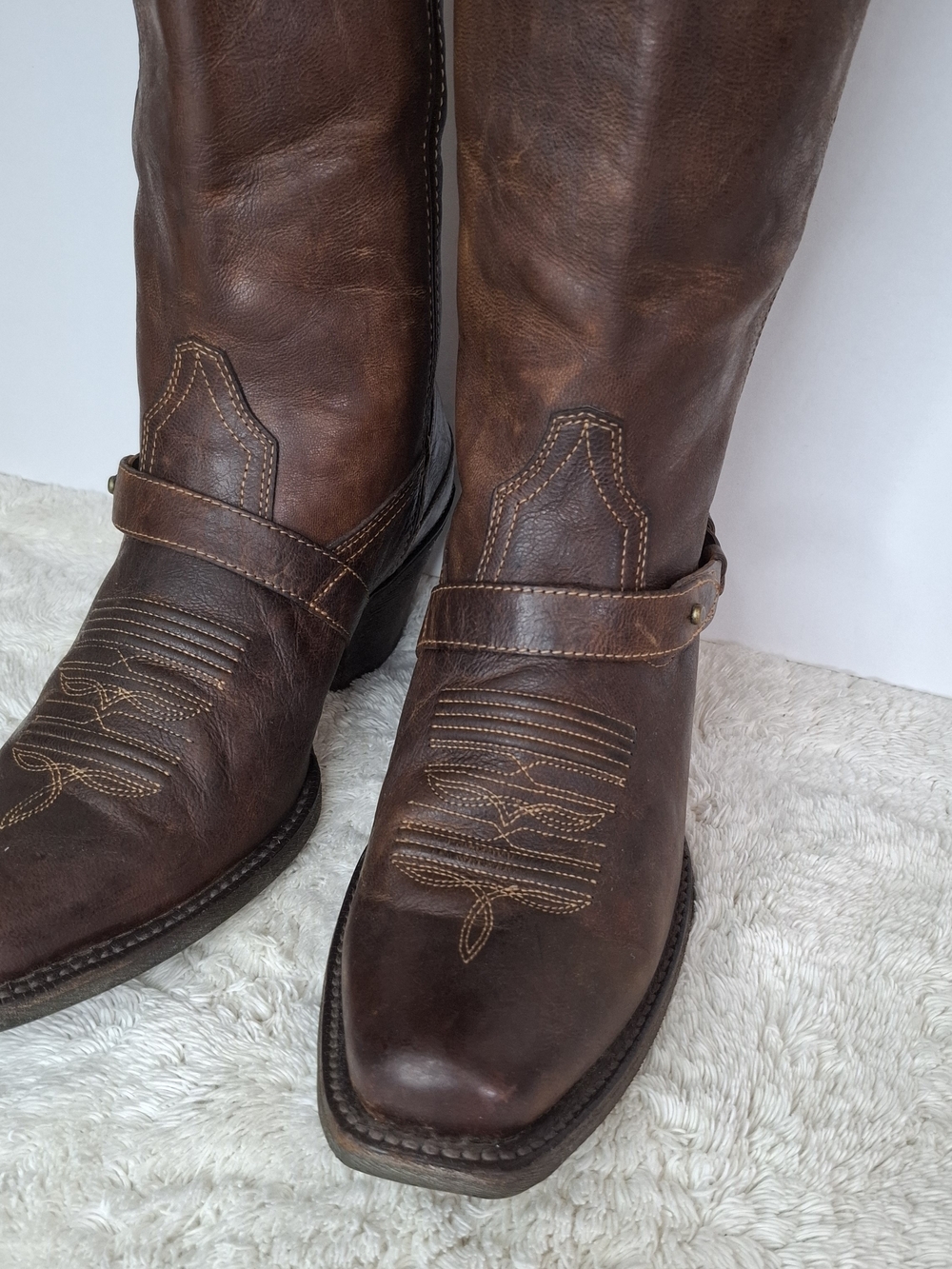 Ariat Brown Leather Tall Zip Western Riding Boots - Picture 12 of 13